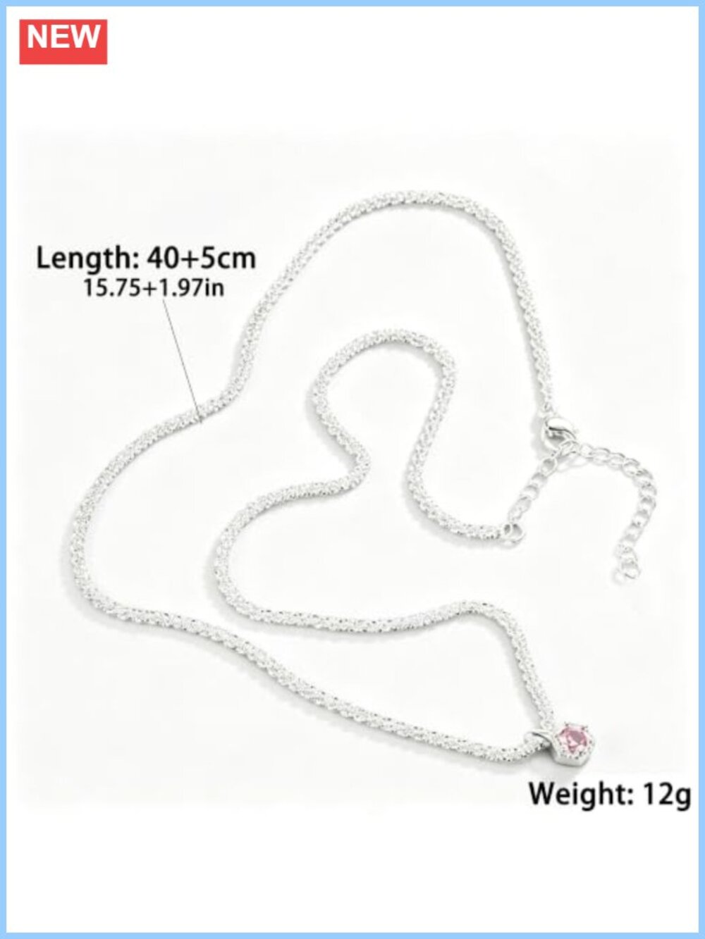 Dainty Choker Necklace 925 Sterling Silver Cubic Zirconia Pendant Party Prom - Picture 4 of 6
